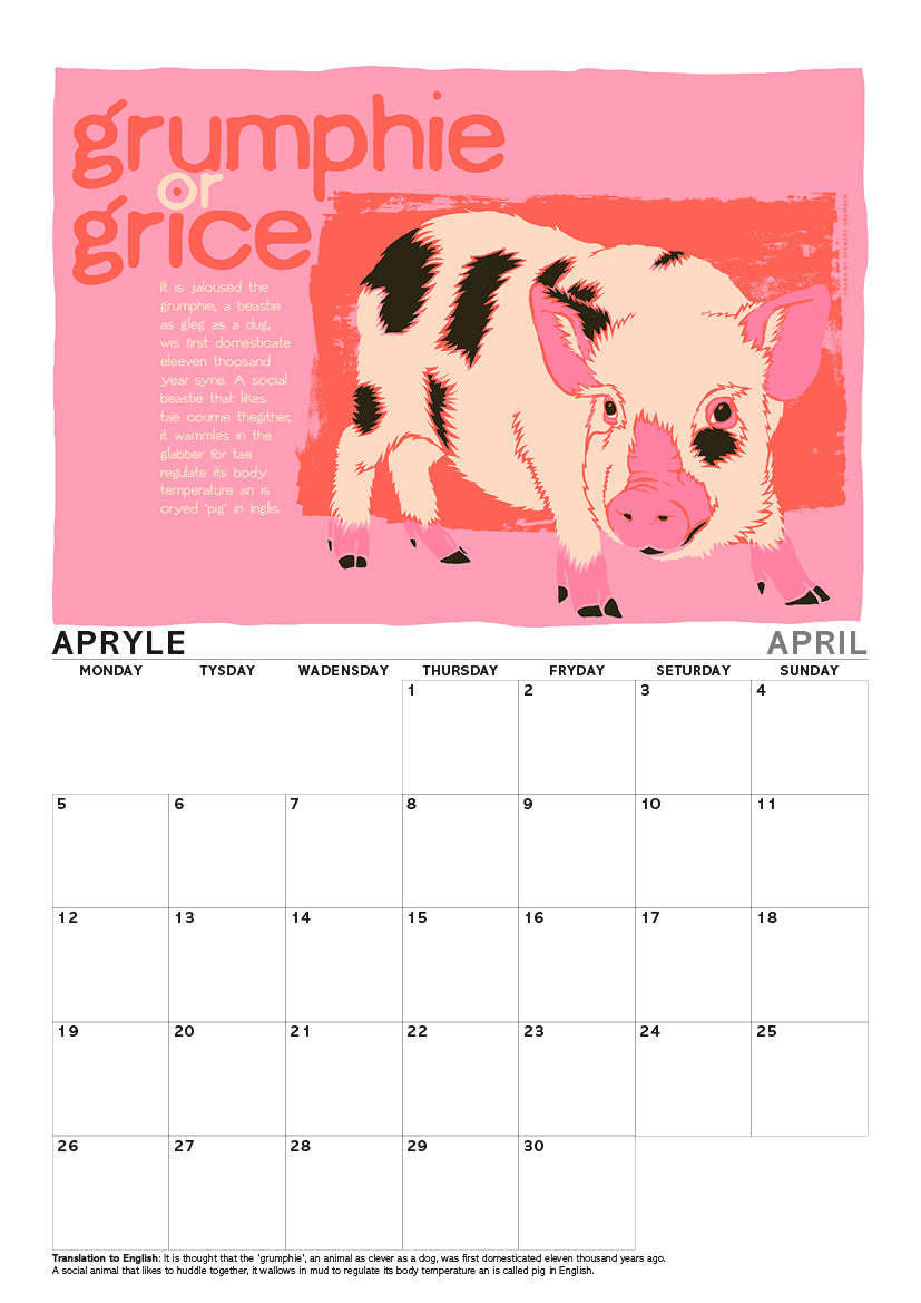 Scots Beasties – A4 calendar 2027
