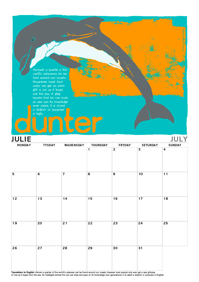 Scots Beasties – A4 calendar 2027