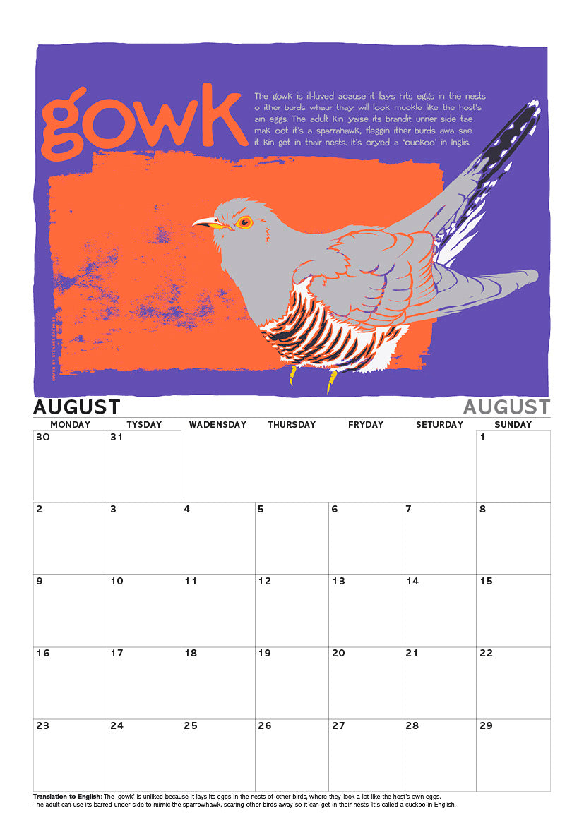 Scots Beasties – A4 calendar 2027