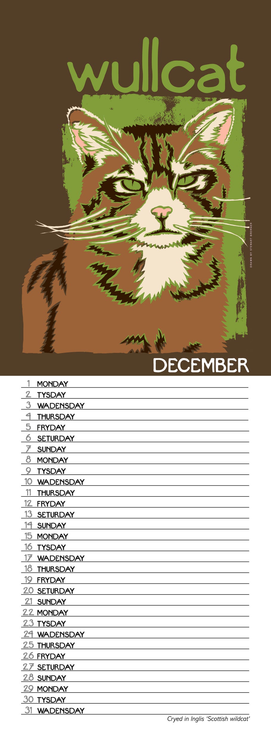 Scots Beasties – 2025 slimline calendar