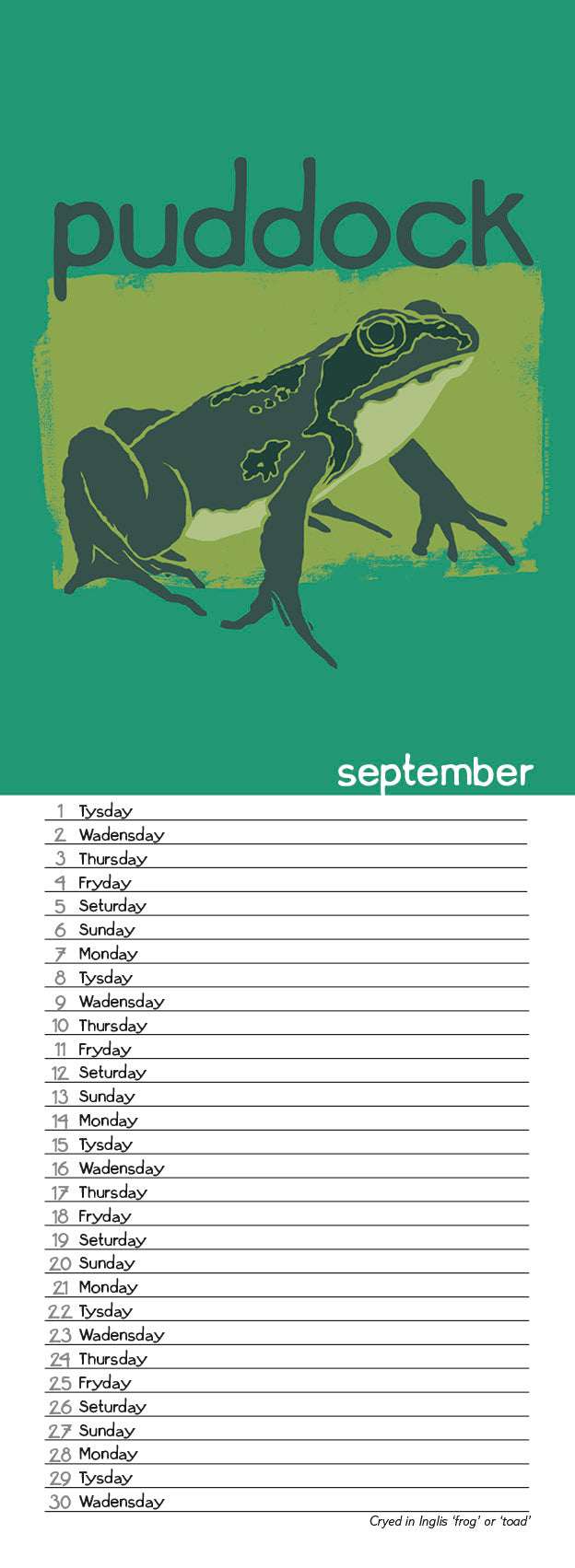 Scots Beasties – 2026 slimline calendar