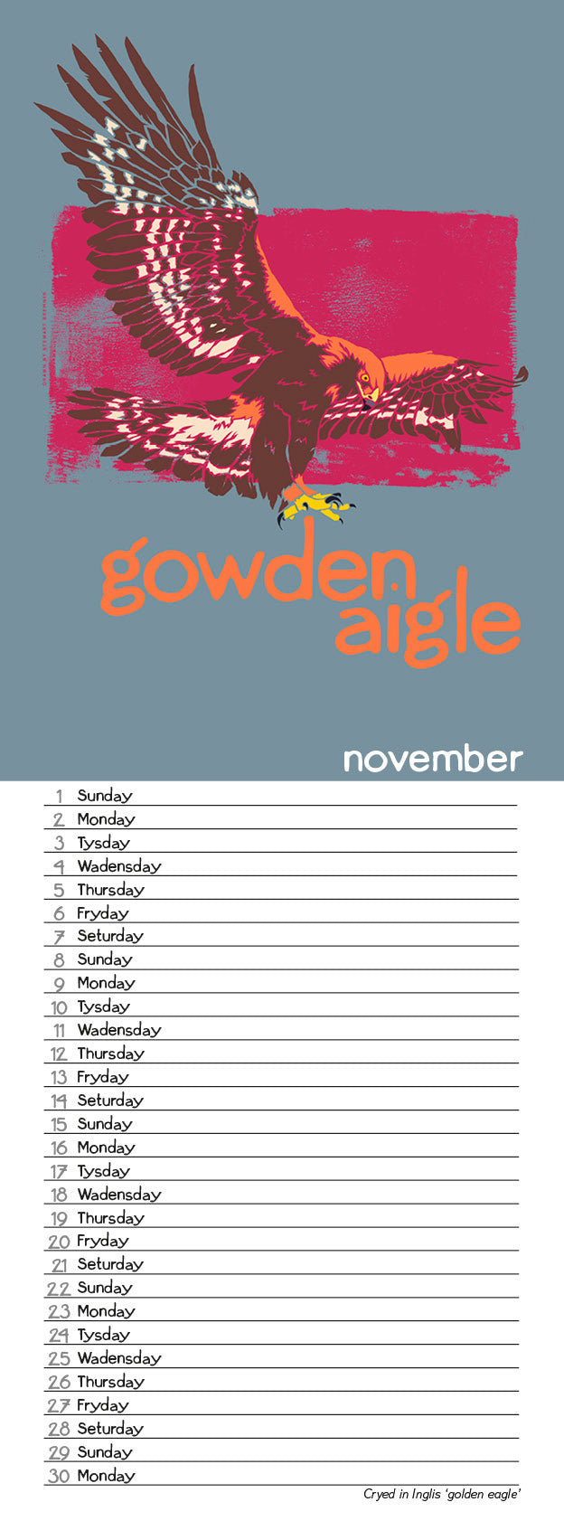 Scots Beasties – 2026 slimline calendar