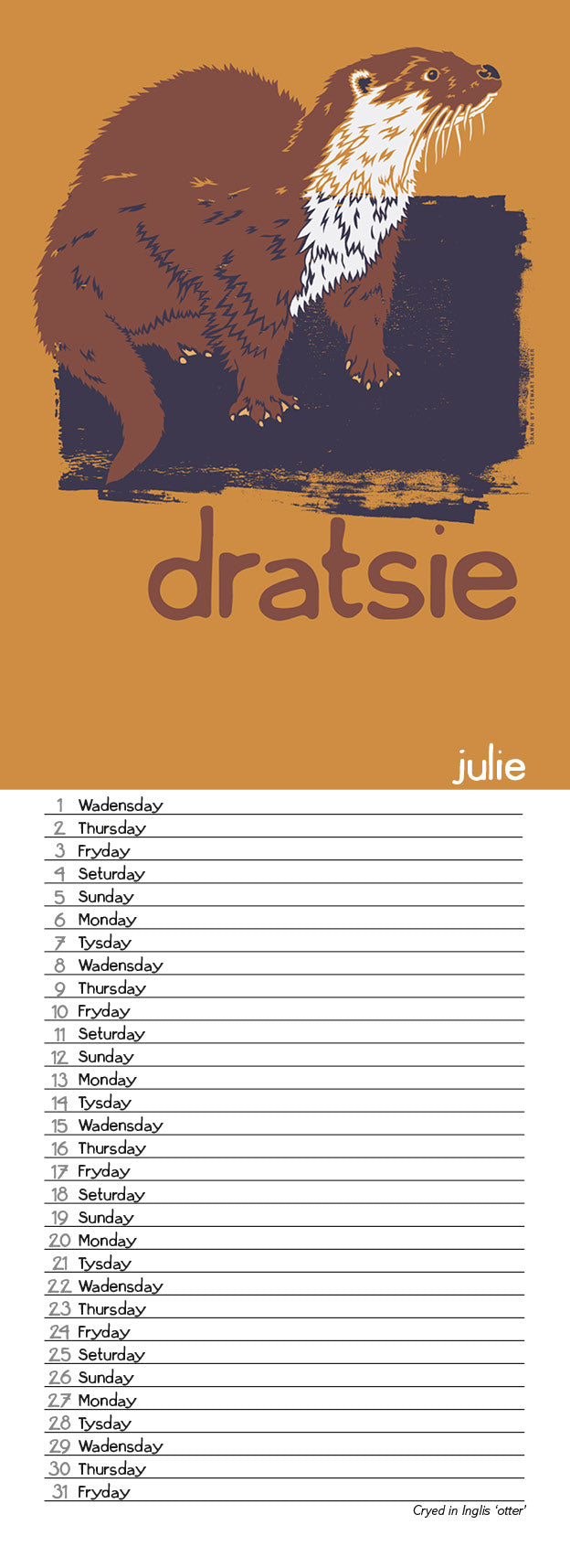 Scots Beasties – 2026 slimline calendar