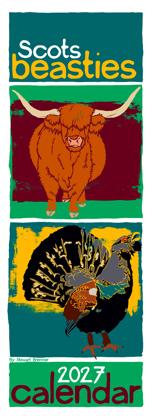 Scots Beasties – slimline calendar 2027