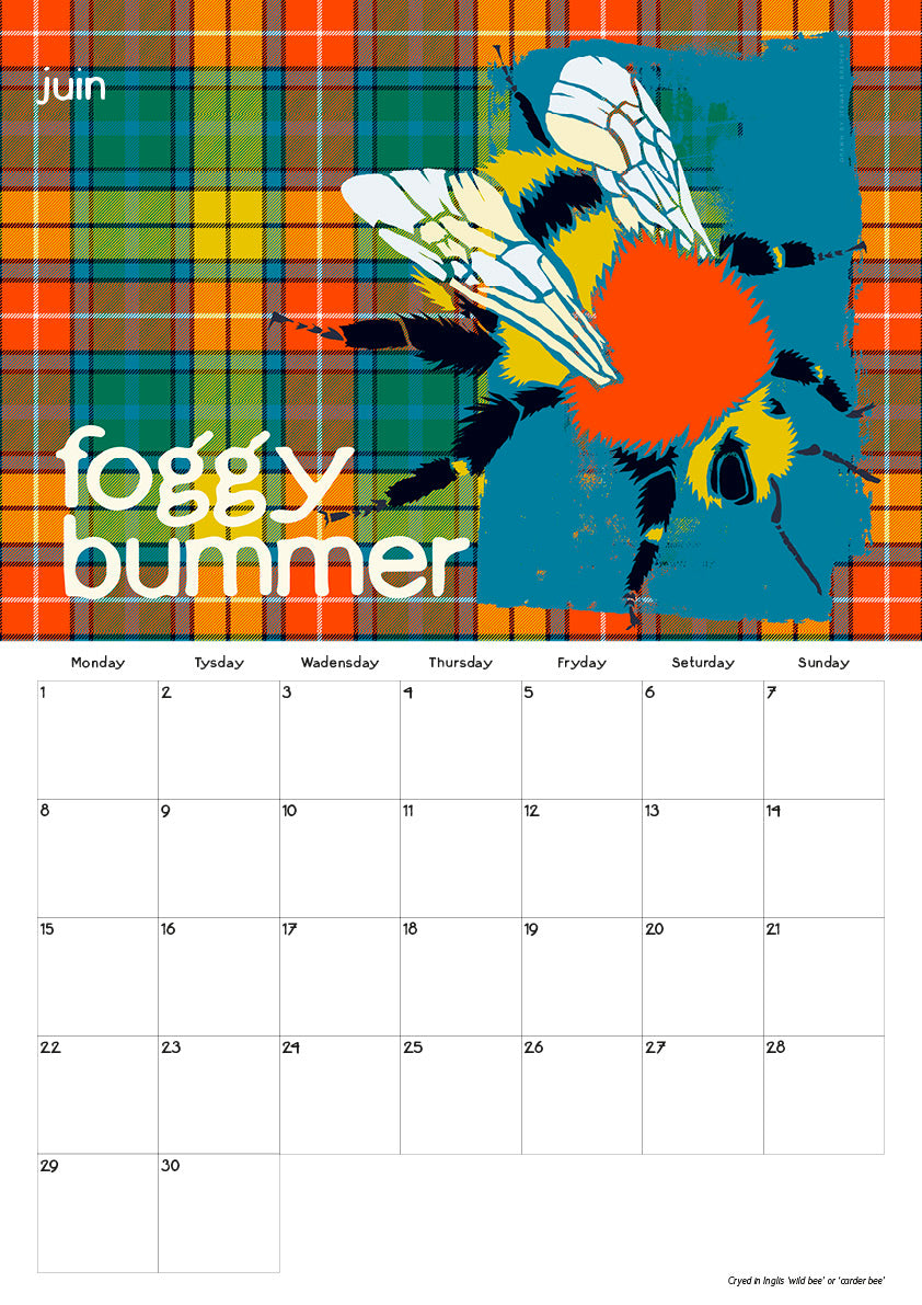 Scots Beastes oan tartan – 2026 A3 calendar