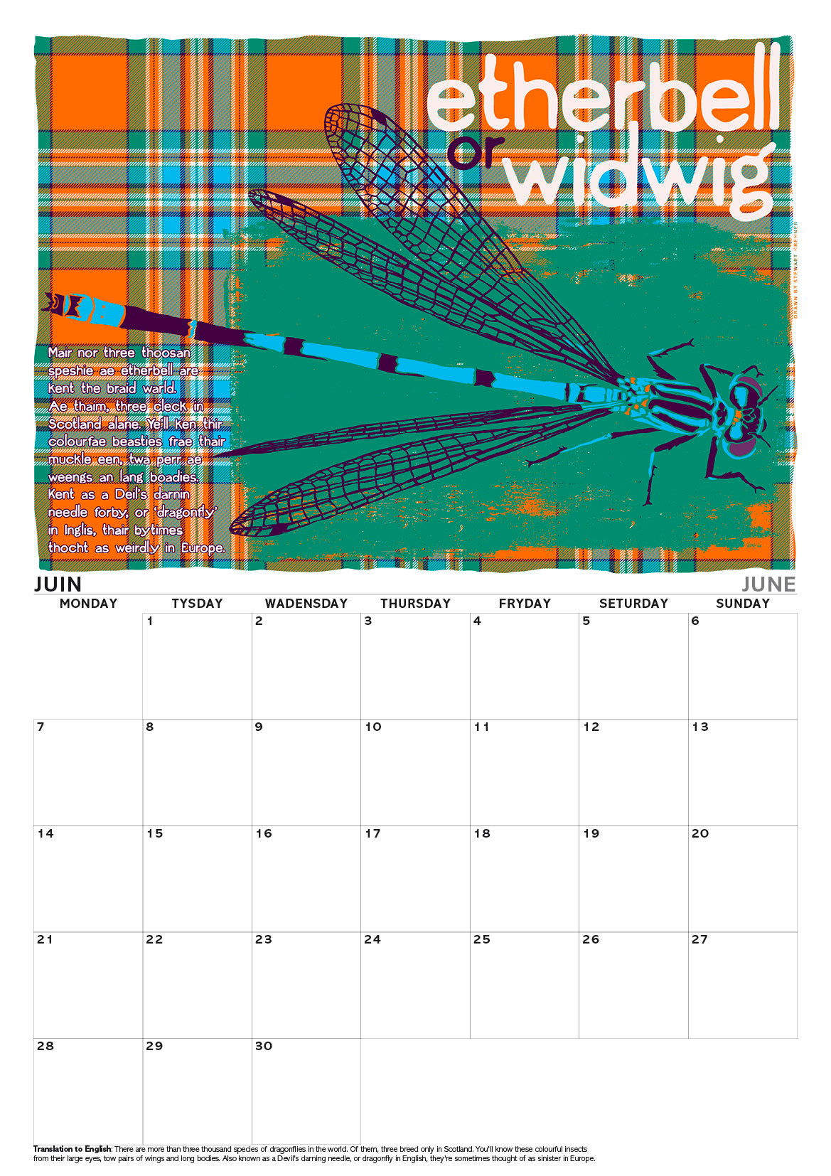 Scots beasties oan tartan – A3 calendar 2027