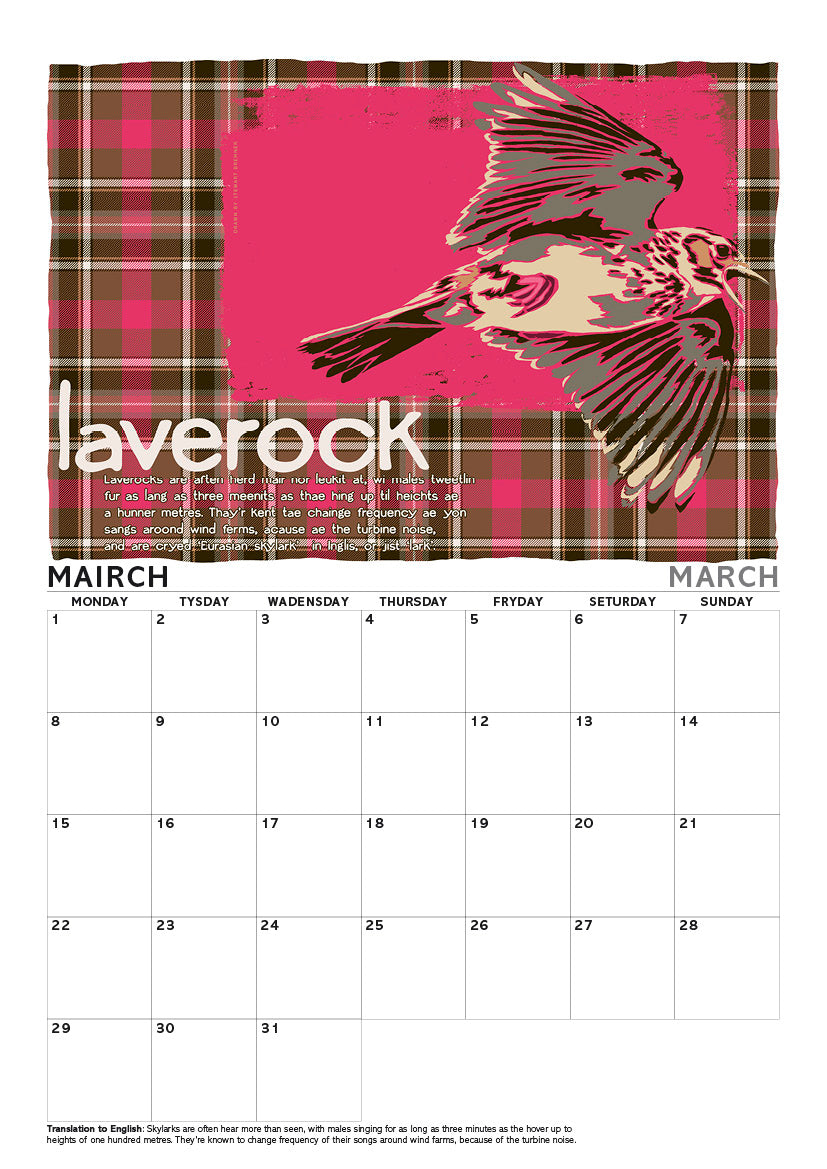 Scots beasties oan tartan – A4 calendar 2027