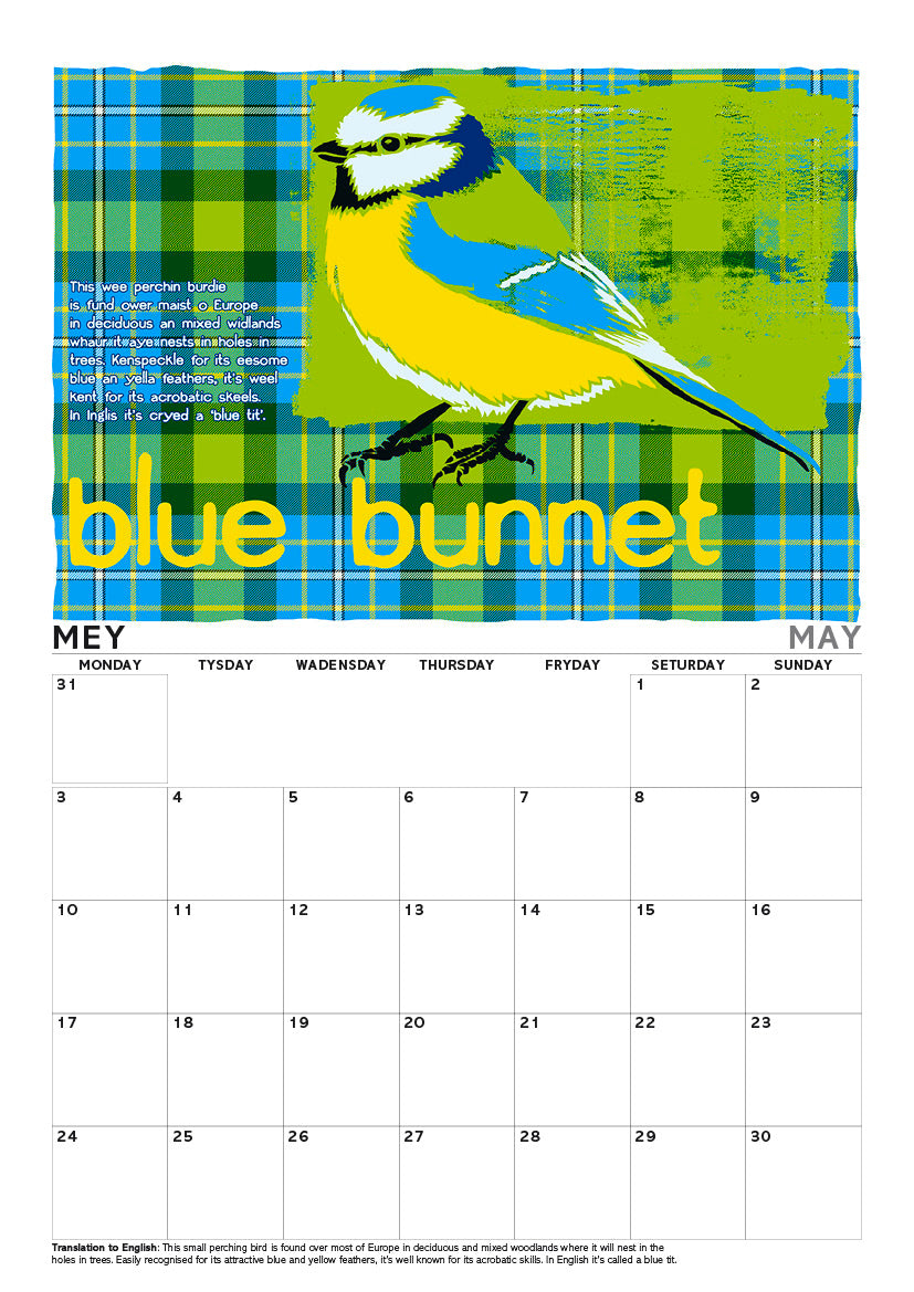 Scots beasties oan tartan – A4 calendar 2027
