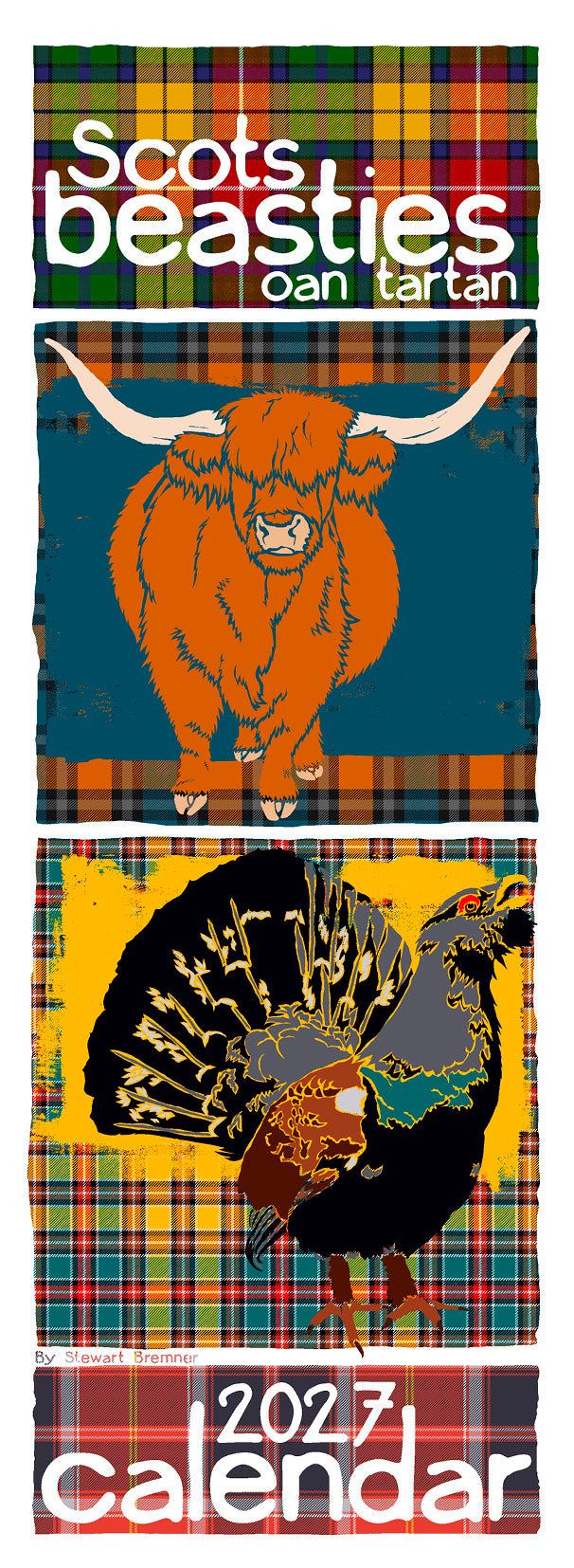 Scots beasties oan tartan – slimline calendar 2027
