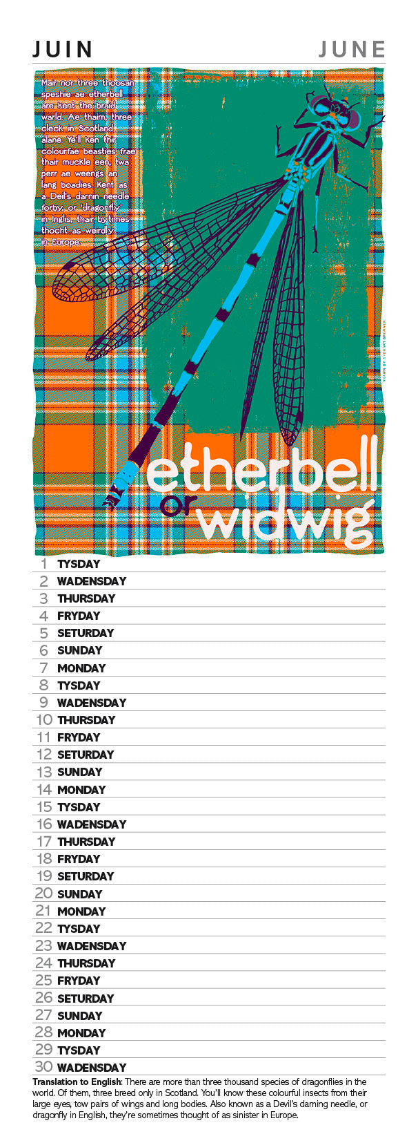 Scots beasties oan tartan – slimline calendar 2027