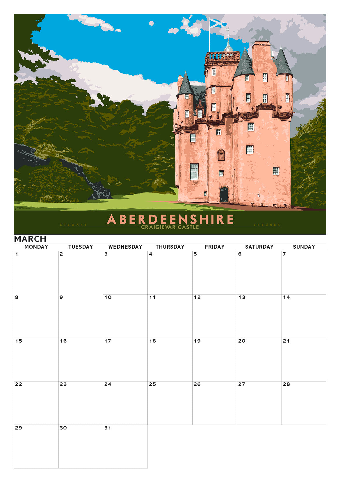 Bonnie Scotland – A3 calendar 2027
