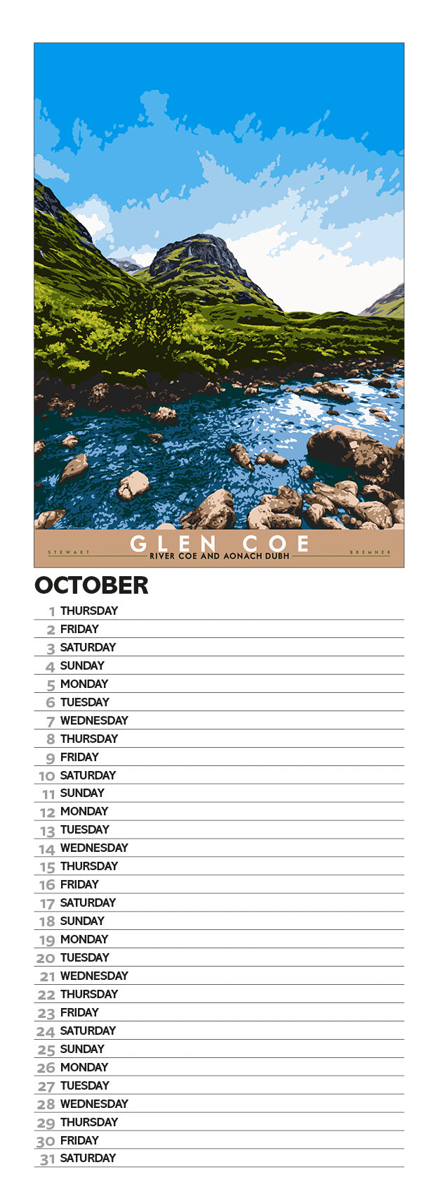 Bonnie Scotland – 2026 slimline calendar