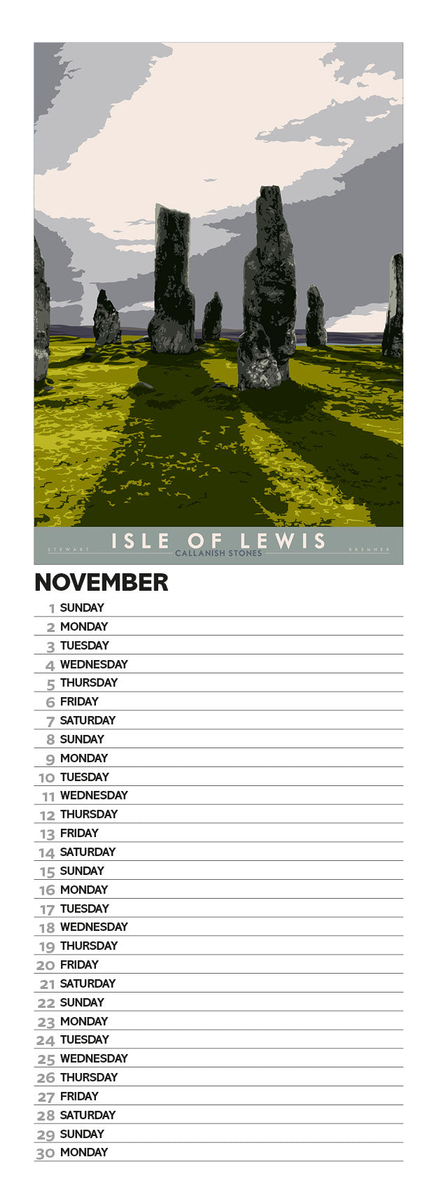 Bonnie Scotland – 2026 slimline calendar