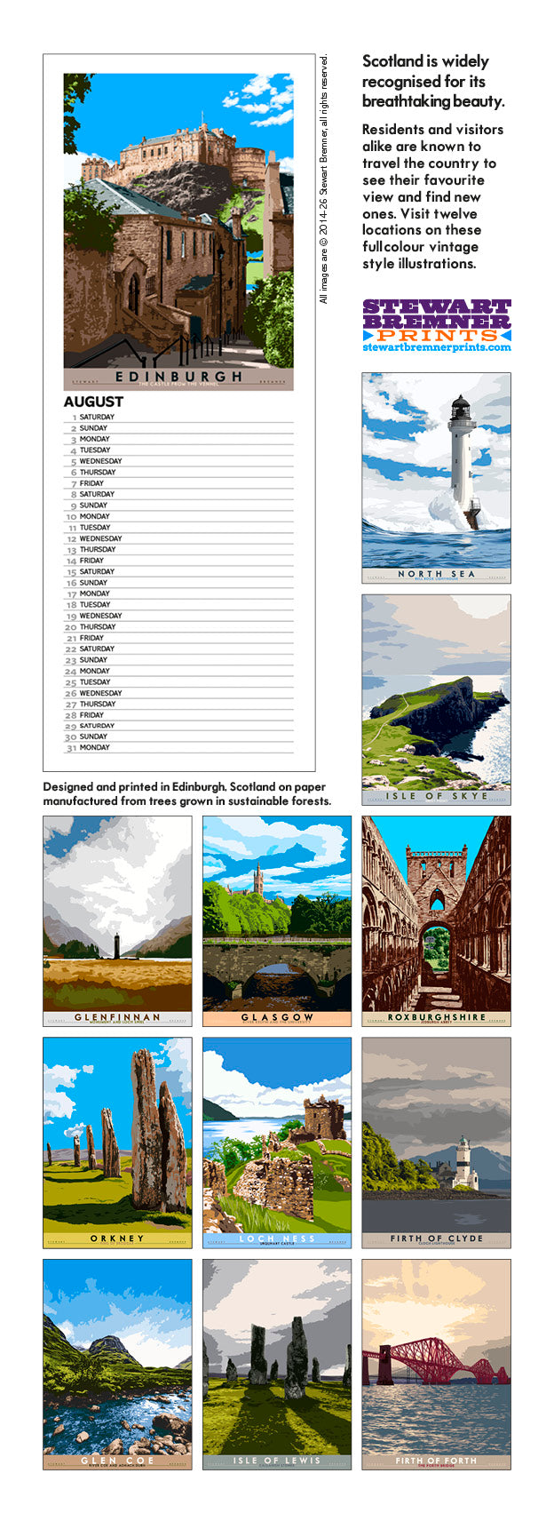 Bonnie Scotland – 2026 slimline calendar