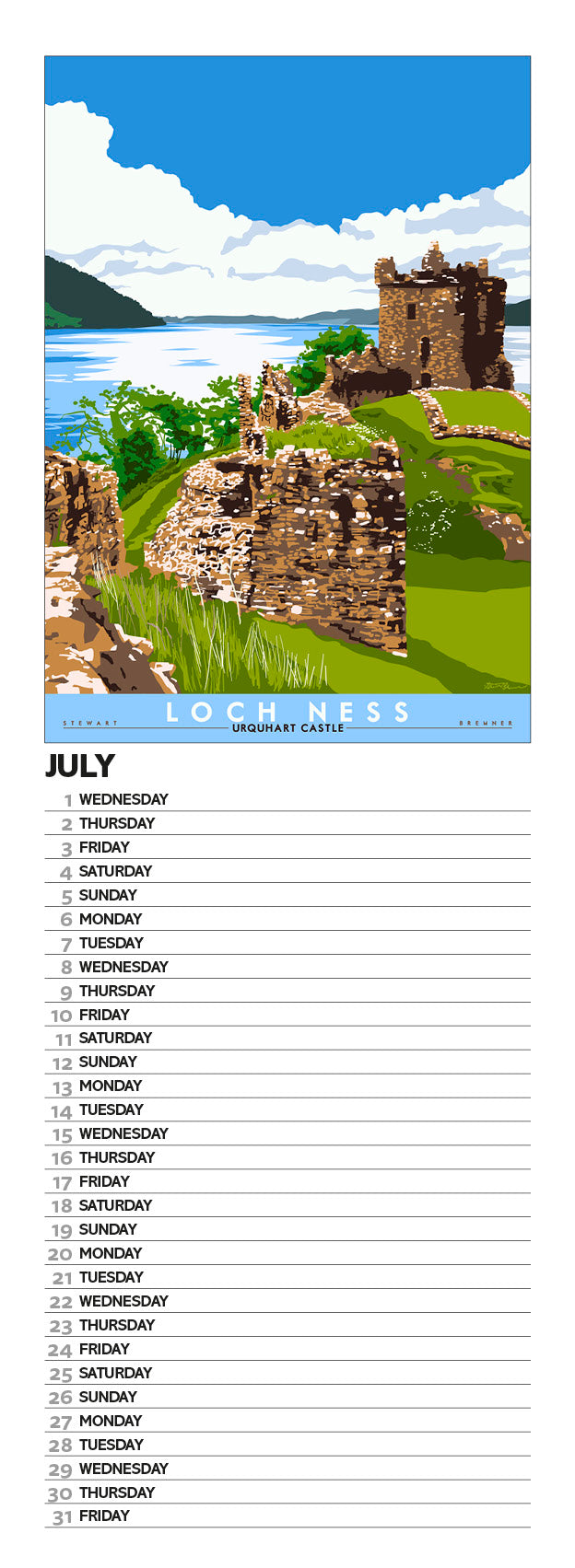 Bonnie Scotland – 2026 slimline calendar