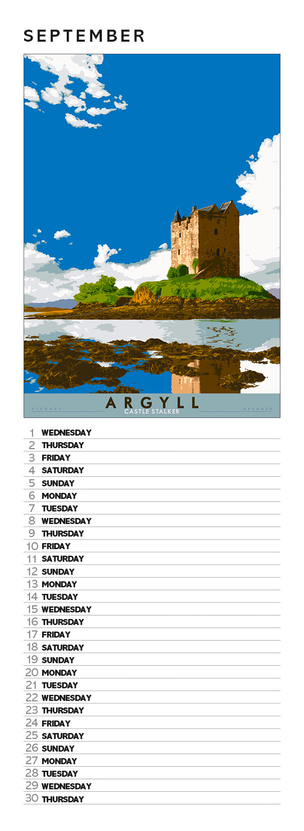 Bonnie Scotland – slimline calendar 2027