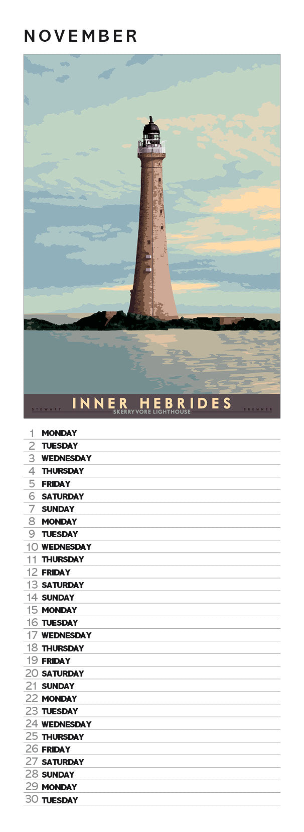 Bonnie Scotland – slimline calendar 2027