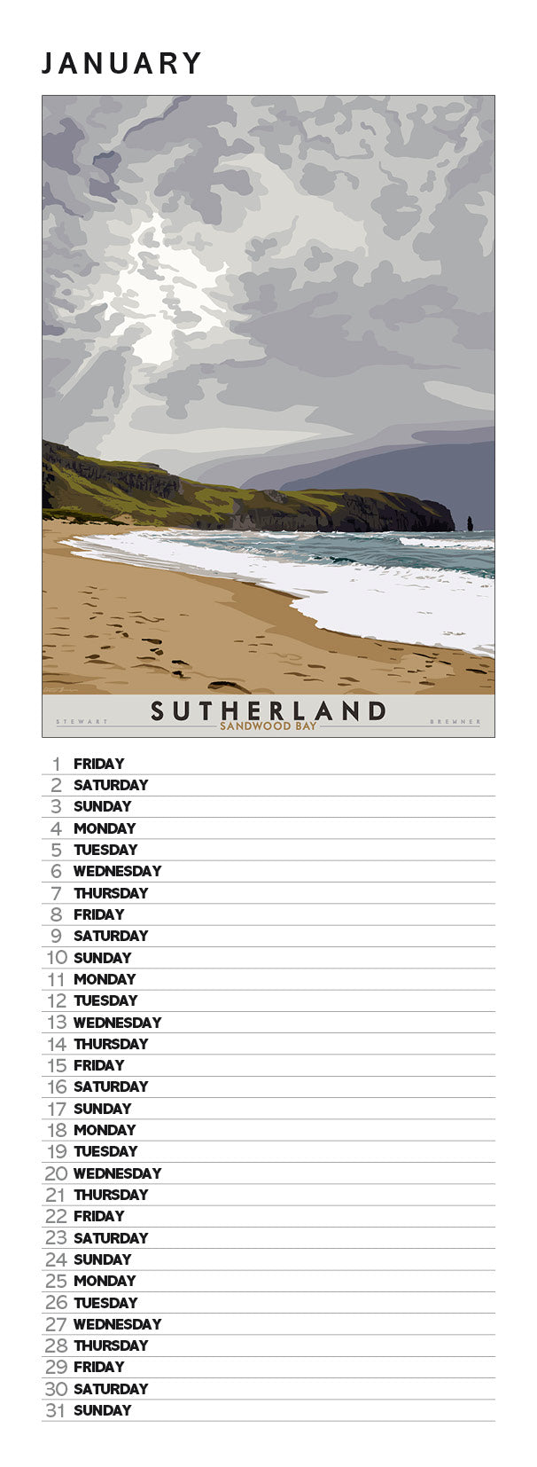 Bonnie Scotland – slimline calendar 2027