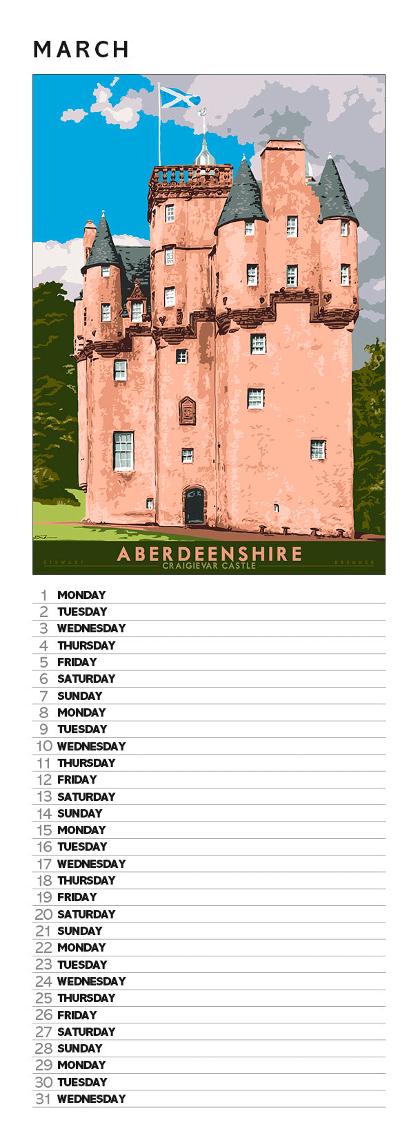 Bonnie Scotland – slimline calendar 2027