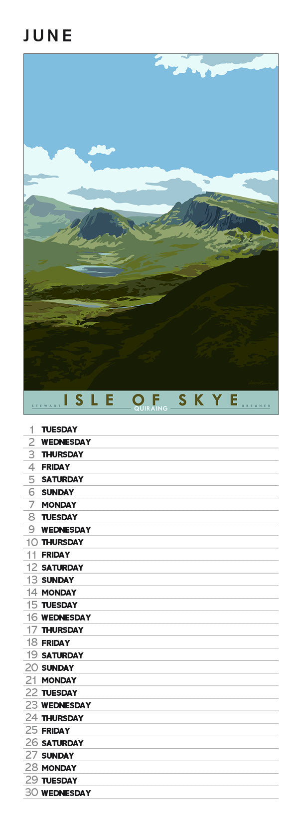 Bonnie Scotland – slimline calendar 2027