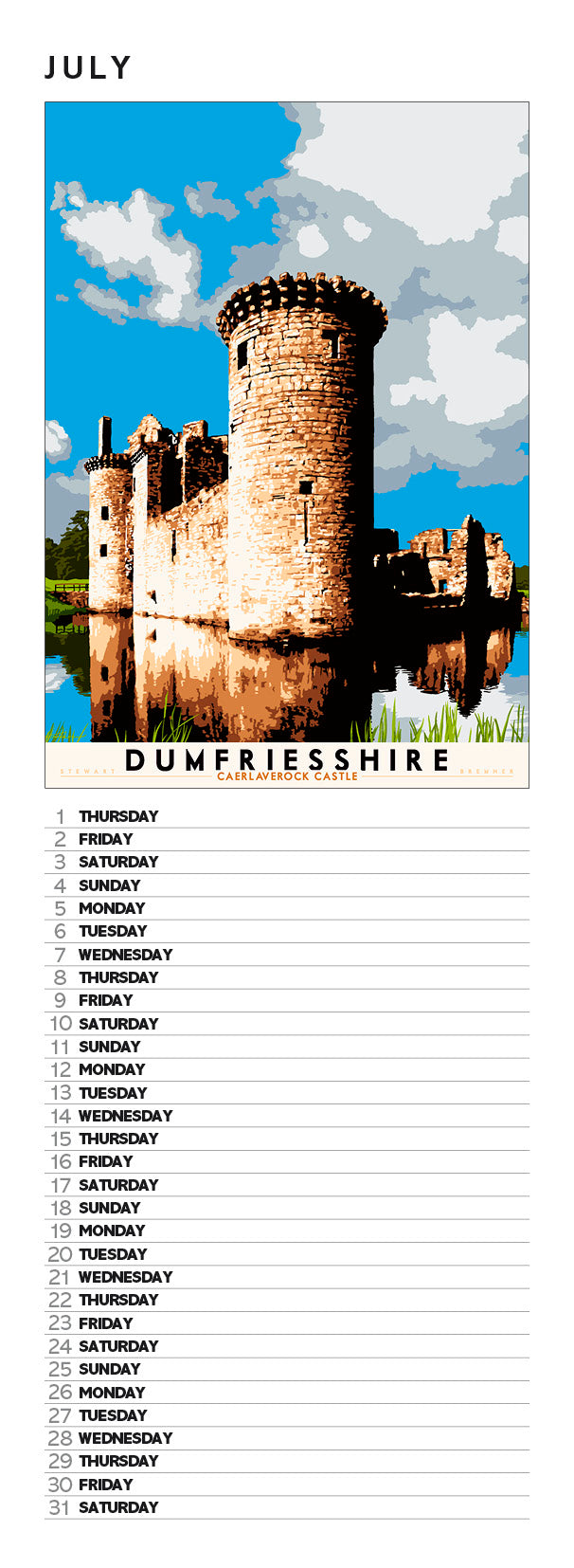 Bonnie Scotland – slimline calendar 2027