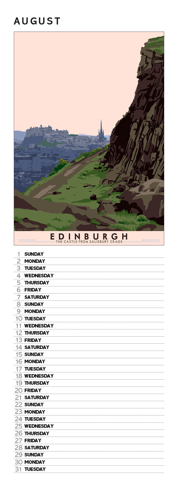 Bonnie Scotland – slimline calendar 2027