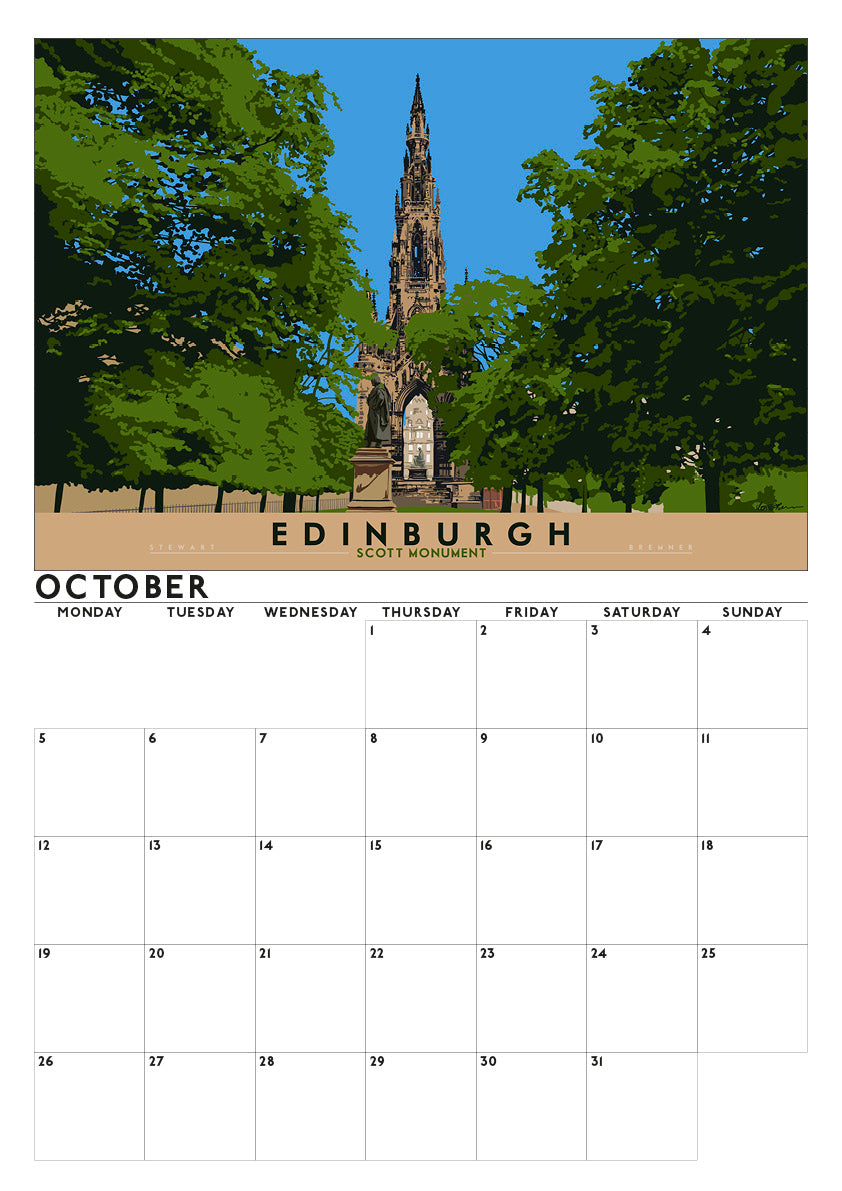 Bonnie Edinburgh – 2026 A3 calendar