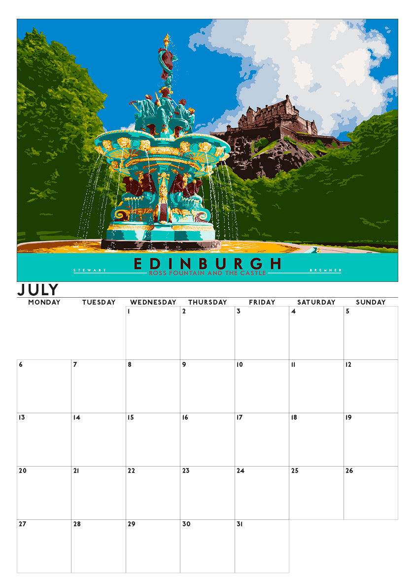 Bonnie Edinburgh – 2026 A3 calendar