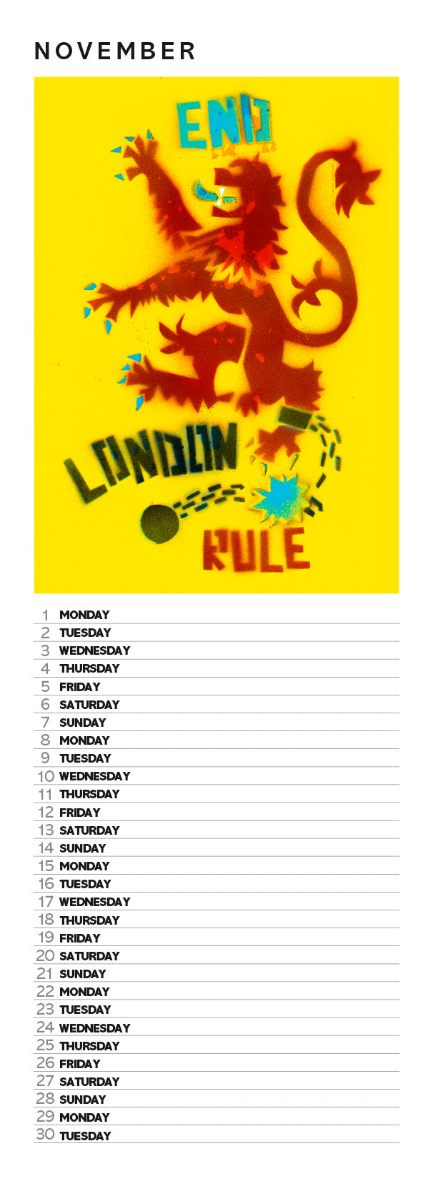 Early Days of a Better Nation – slimline calendar 2027