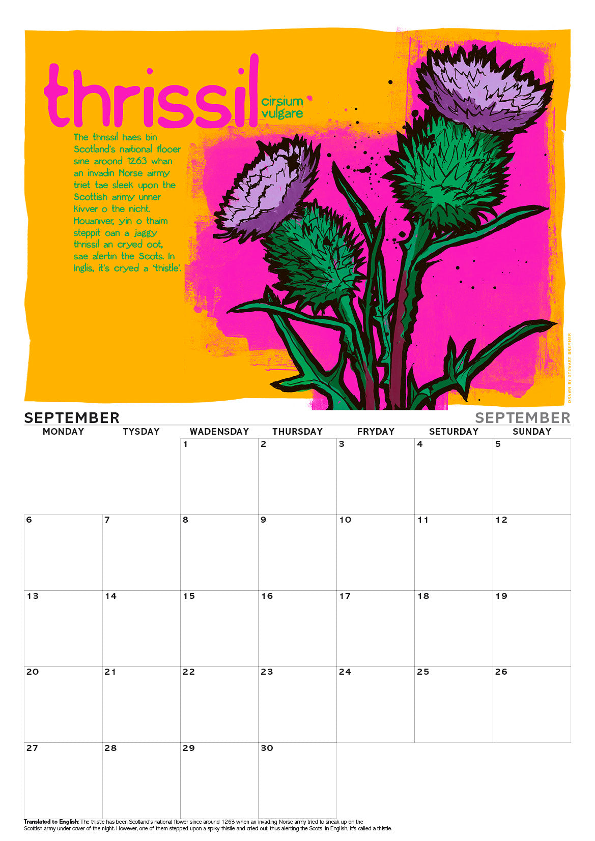 Scots flooers – A3 calendar 2027
