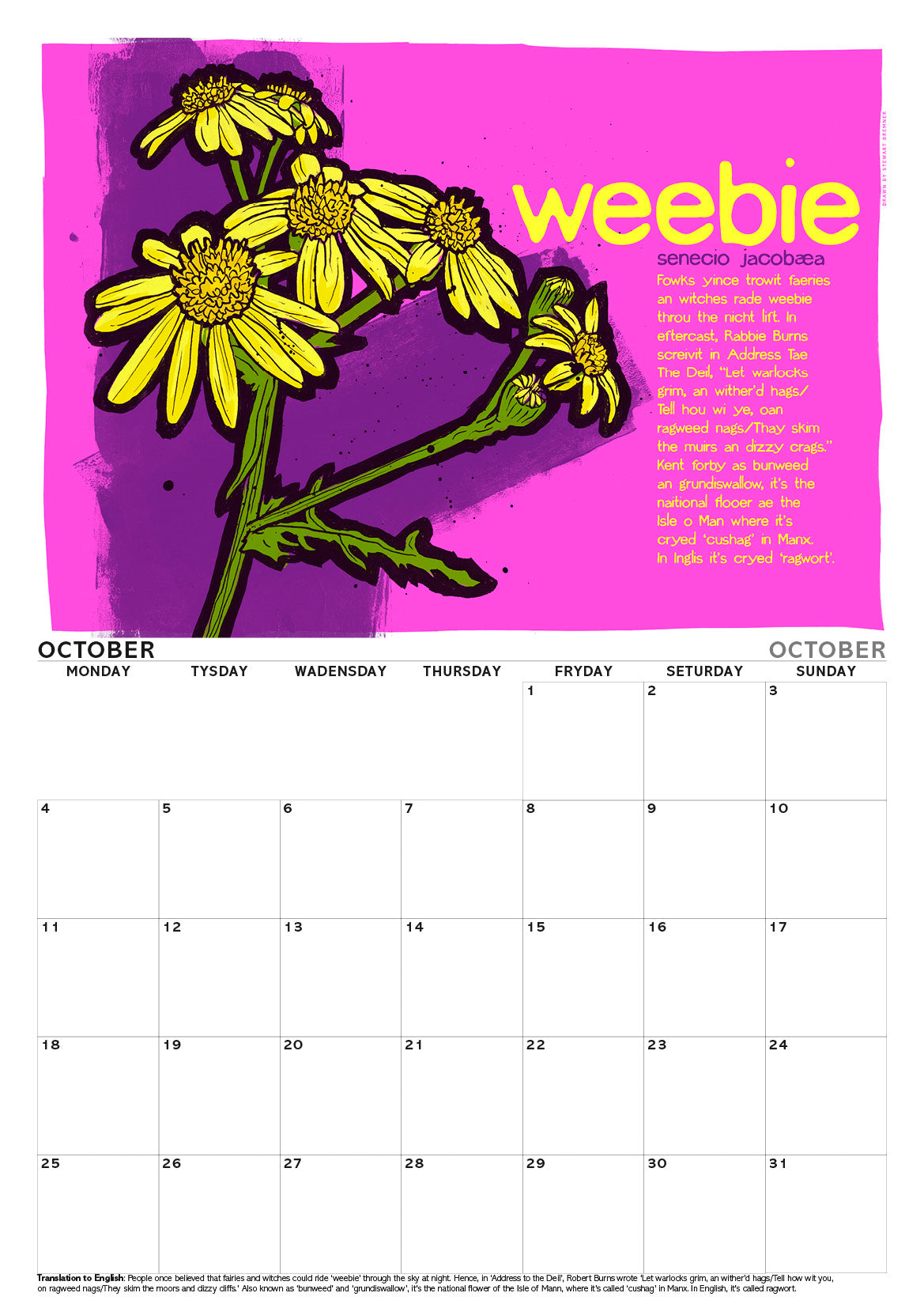 Scots flooers – A3 calendar 2027
