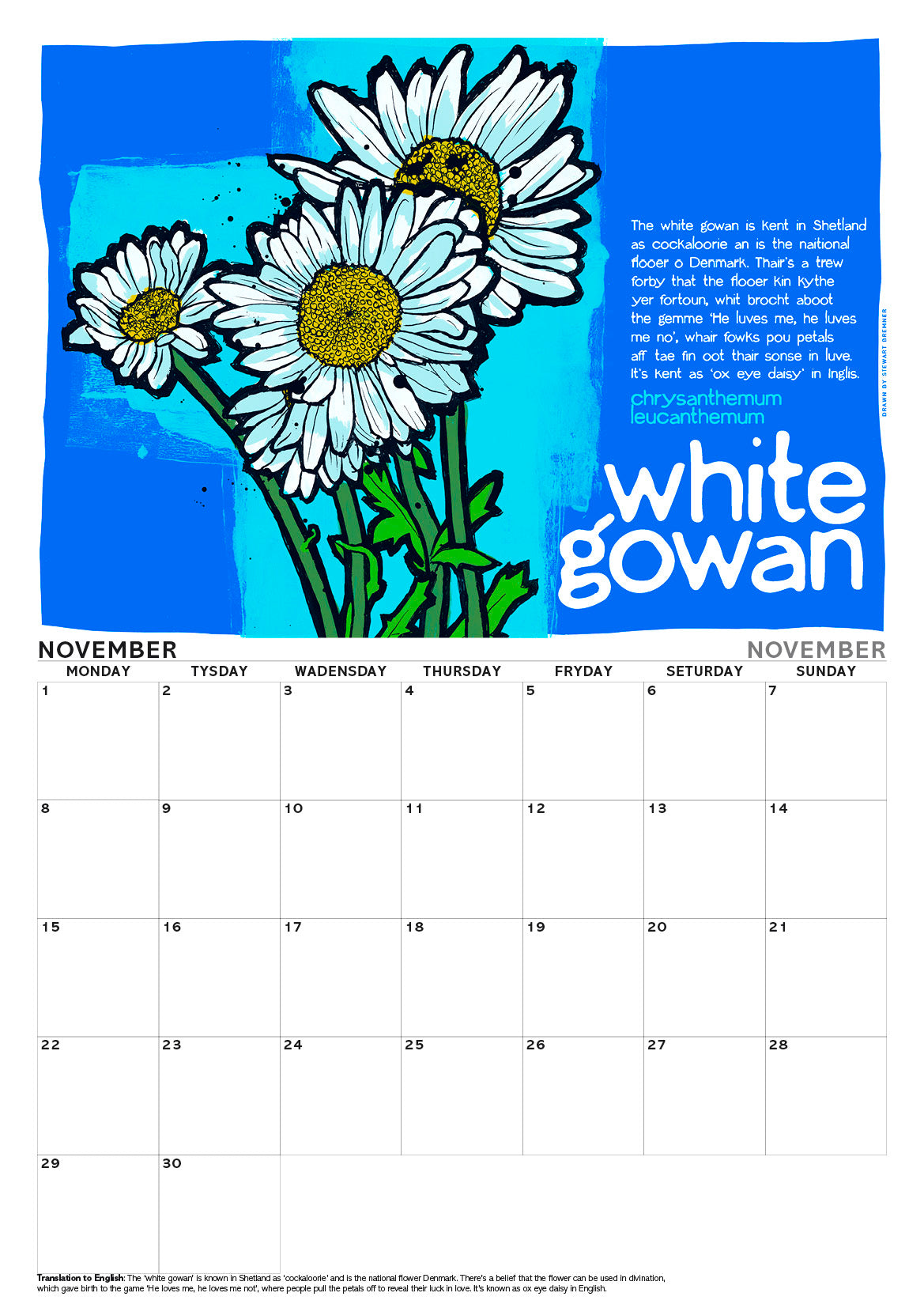 Scots flooers – A3 calendar 2027