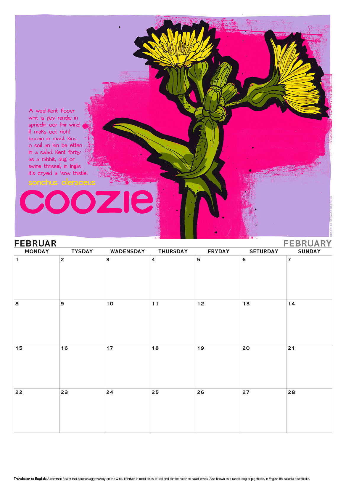 Scots flooers – A3 calendar 2027