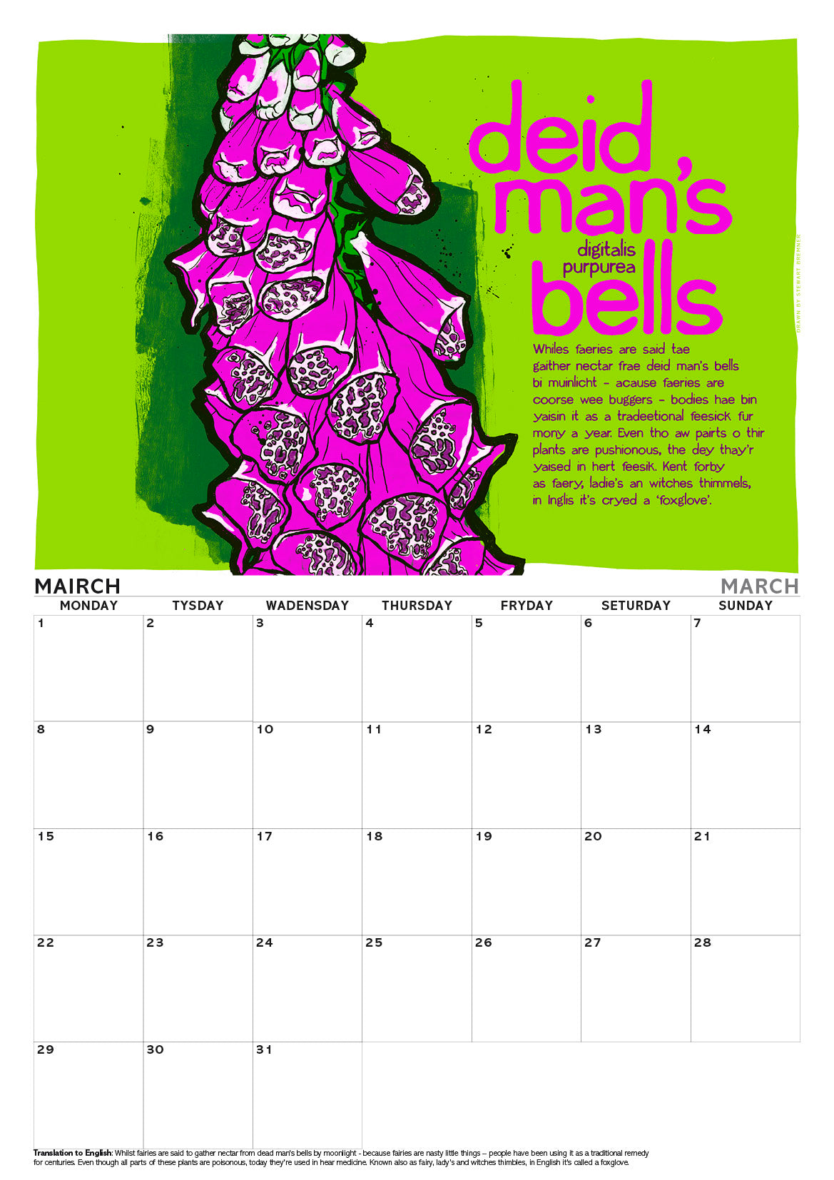 Scots flooers – A3 calendar 2027