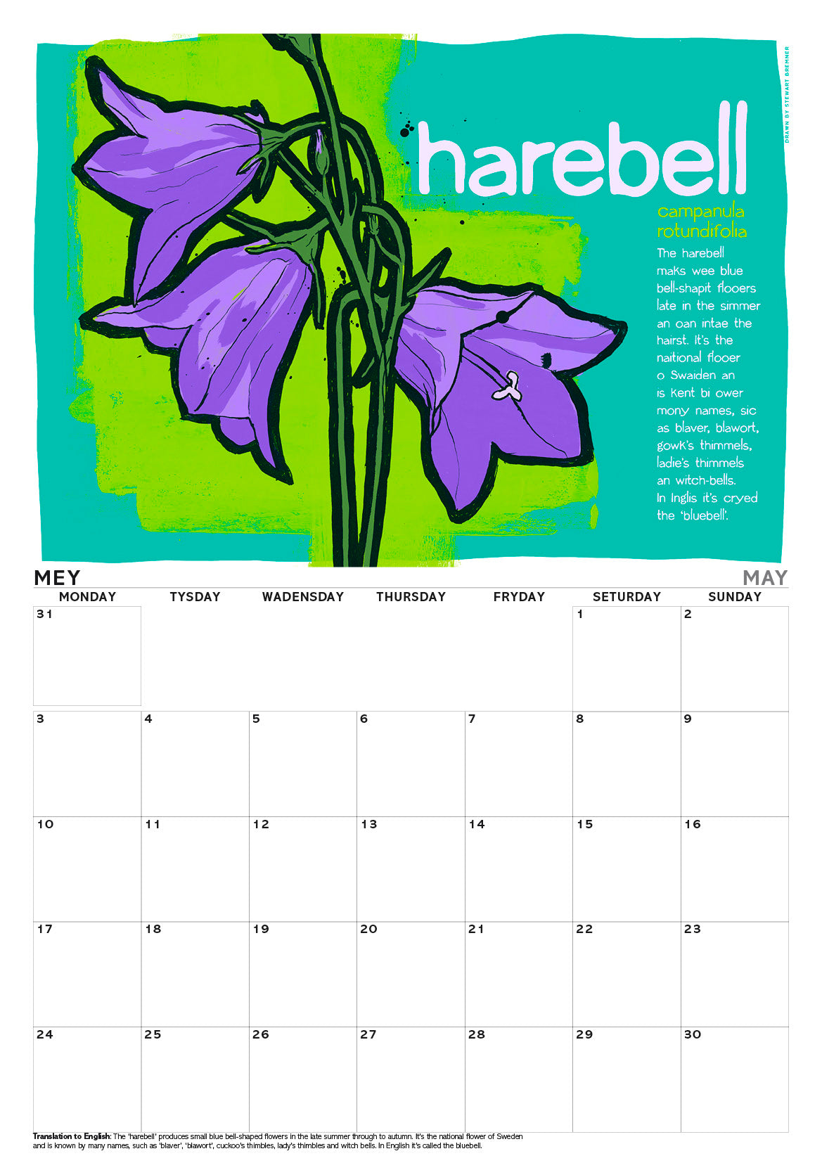 Scots flooers – A3 calendar 2027