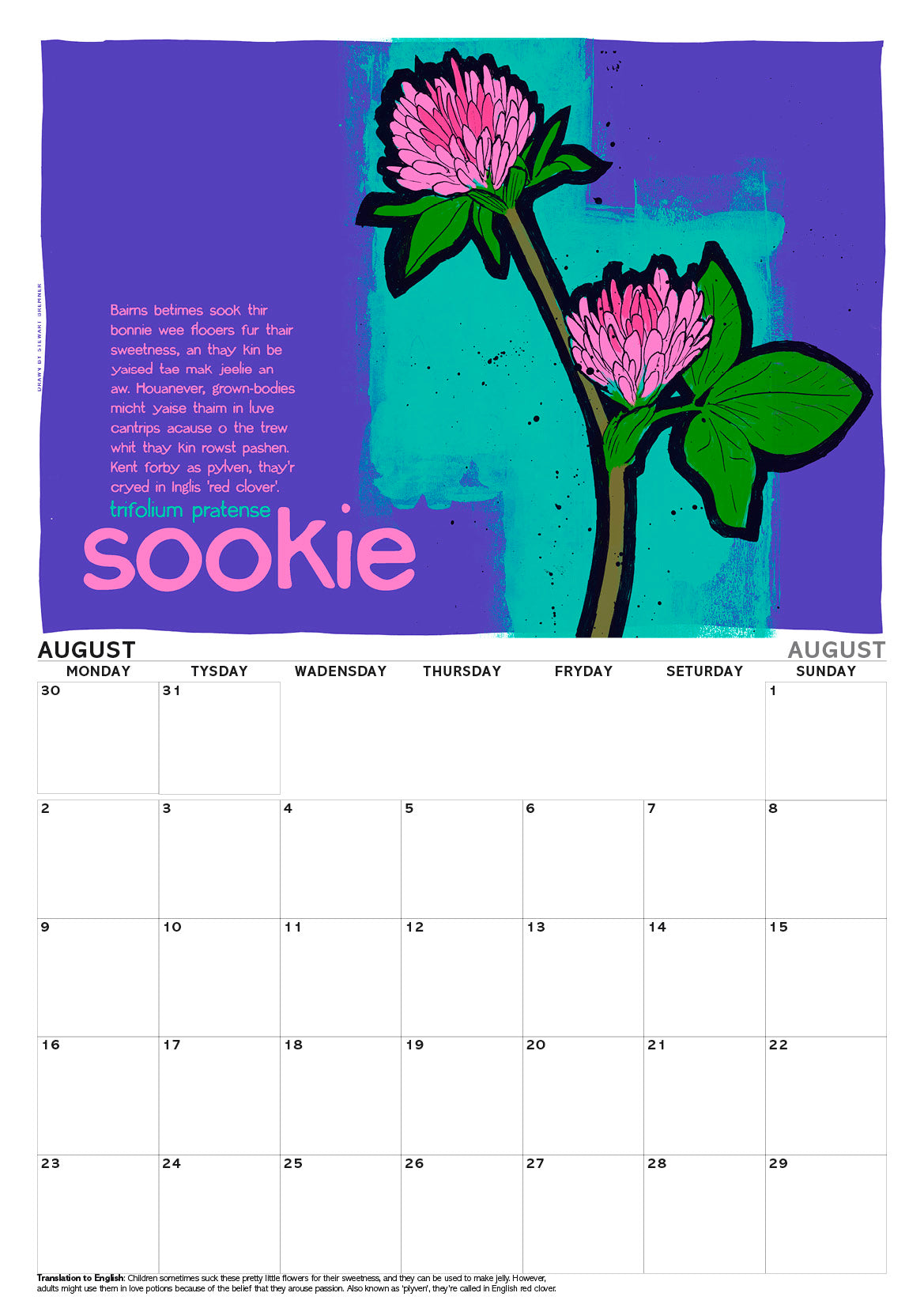 Scots flooers – A3 calendar 2027