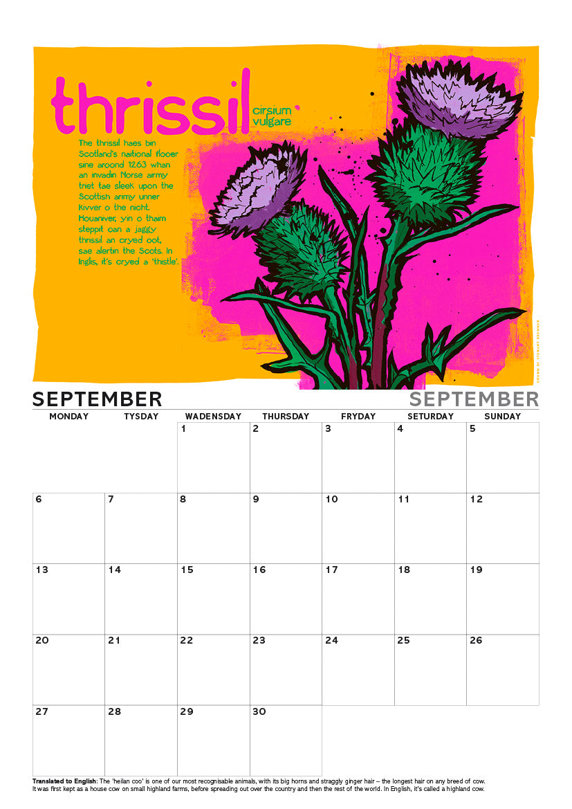 Scots flooers – A4 calendar 2027
