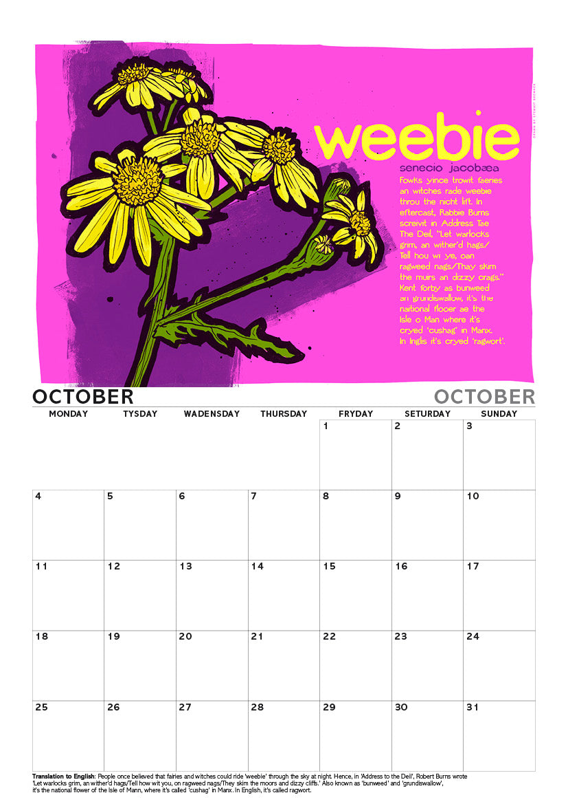 Scots flooers – A4 calendar 2027