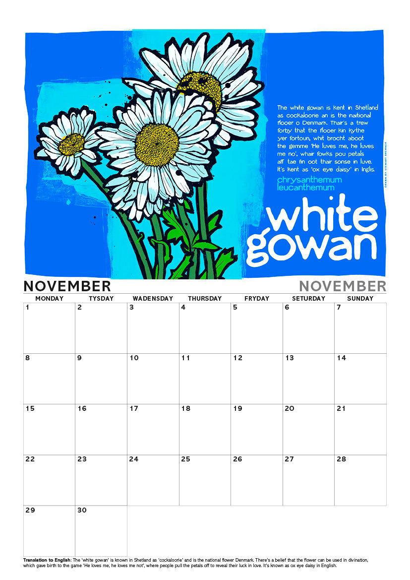Scots flooers – A4 calendar 2027