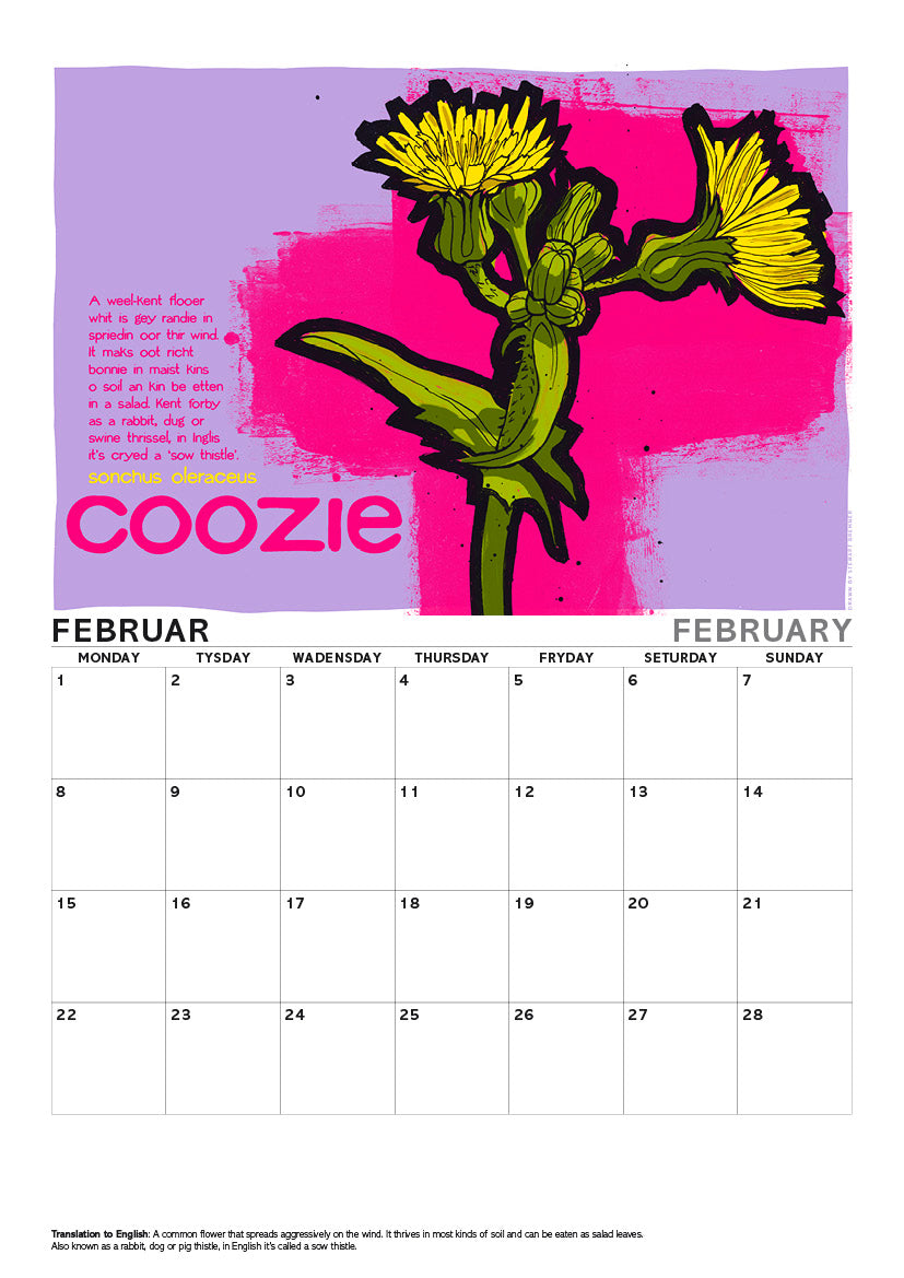 Scots flooers – A4 calendar 2027
