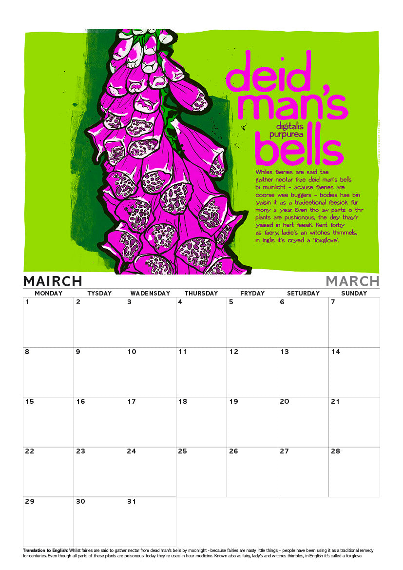 Scots flooers – A4 calendar 2027