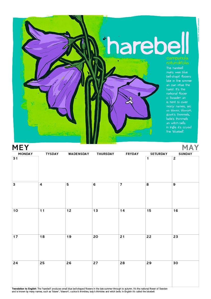 Scots flooers – A4 calendar 2027