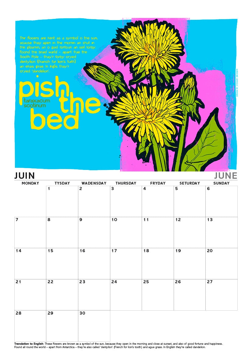 Scots flooers – A4 calendar 2027