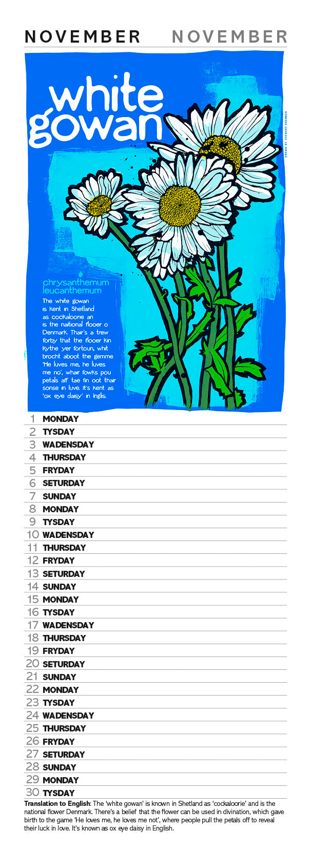 Scots flooers – slimline calendar 2027