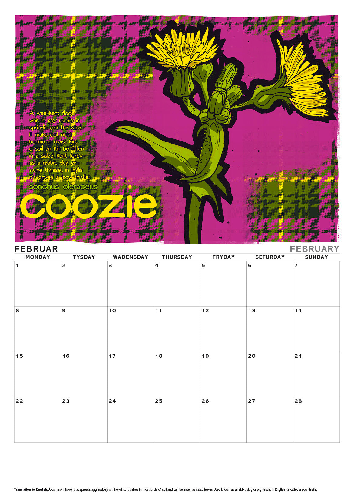 Scots flooers oan tartan – A3 calendar 2027
