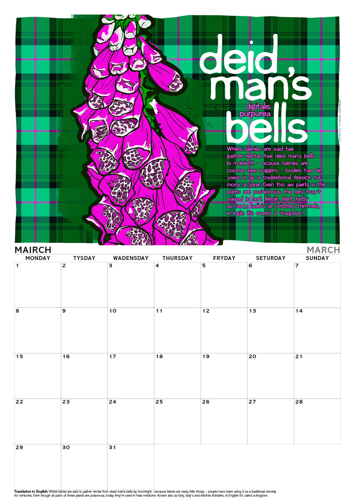 Scots flooers oan tartan – A3 calendar 2027