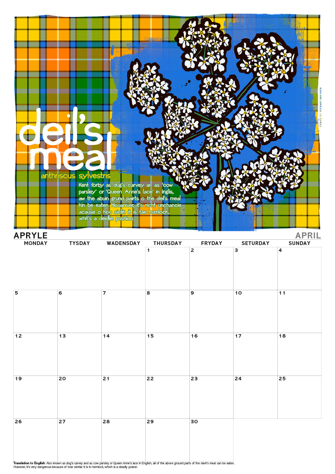 Scots flooers oan tartan – A3 calendar 2027