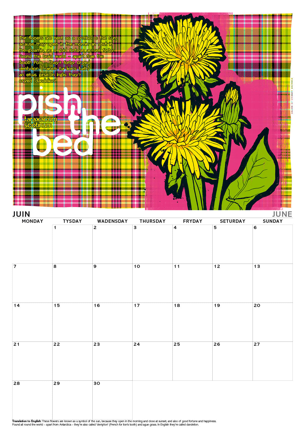 Scots flooers oan tartan – A3 calendar 2027