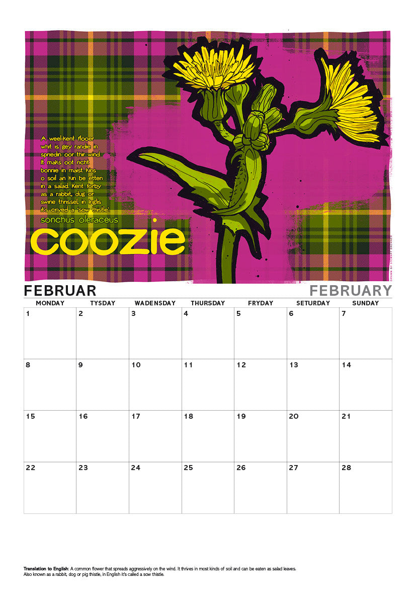 Scots flooers oan tartan – A4 calendar 2027