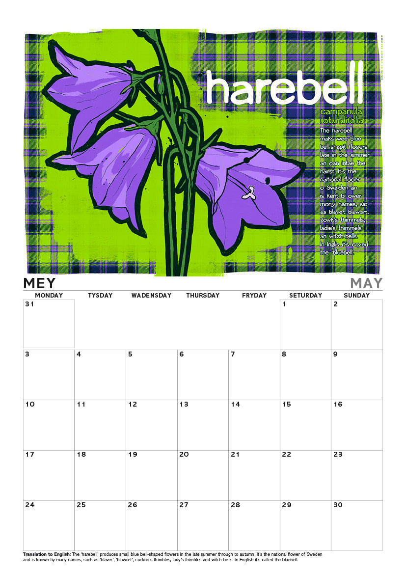 Scots flooers oan tartan – A4 calendar 2027